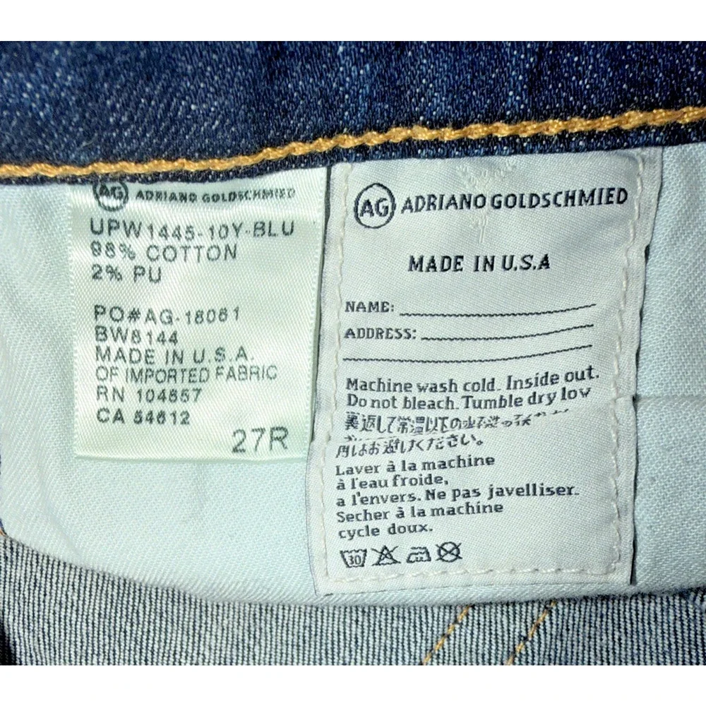 AG Adriano Goldschmied Ankle Stilt Low Rise Cigarette Jeans 4/27R - Picture 3 of 9